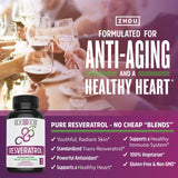 Suplemento de resveratrol para máximo sistema inmune 60 und