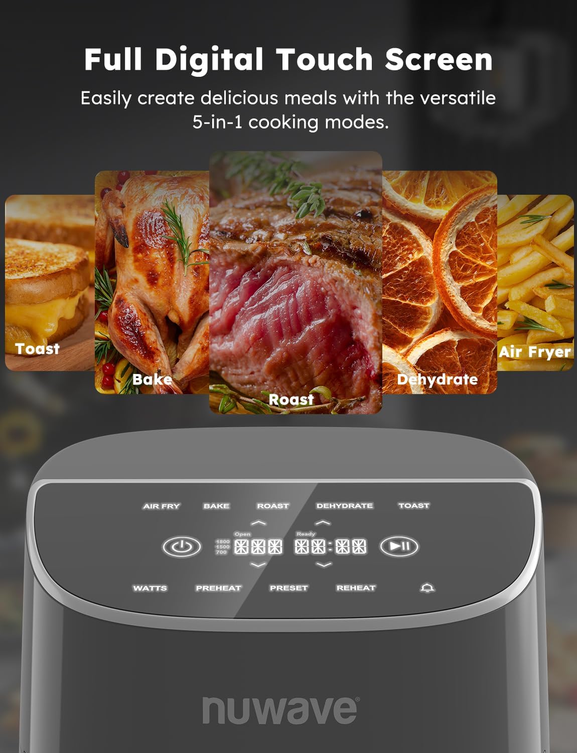 Freidora de Aire Nuwave Brio Plus 8 Qt, 5 Funciones, 100 Presets