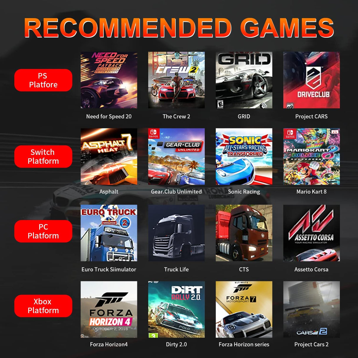 Volante DOYO Gaming, 270° con Pedales para PC/PS4/XBOX/Nintendo