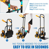 Carretilla Escalera Plegable, Capacidad 330 Lbs, 6 Ruedas