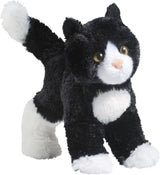 Peluche de gato blanco y negro