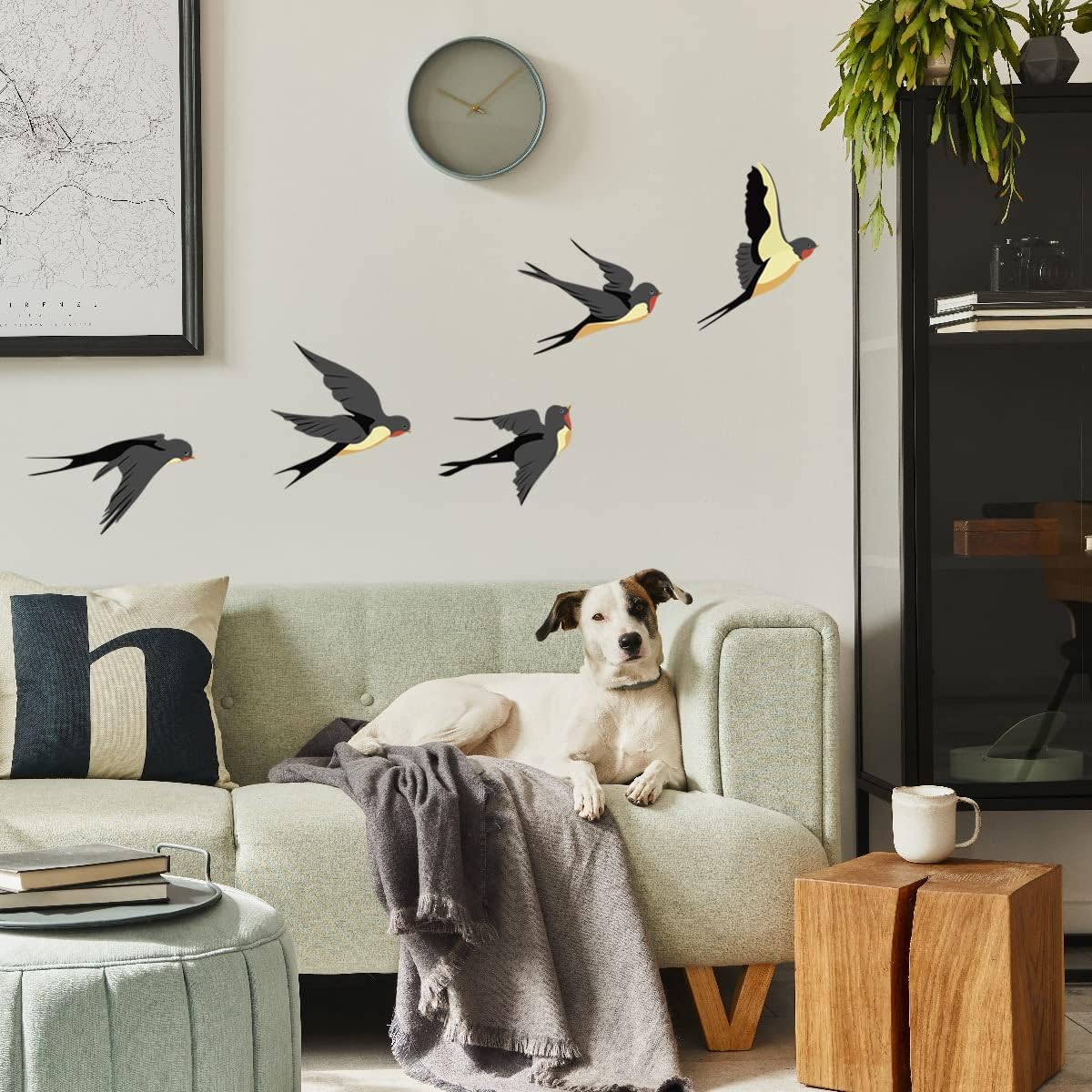 Winhappyhome Etiqueta de la Pared con patrón de Golondrinas Voladoras para la decoración de la Pared de la habitación de los niños de la Sala de Estar