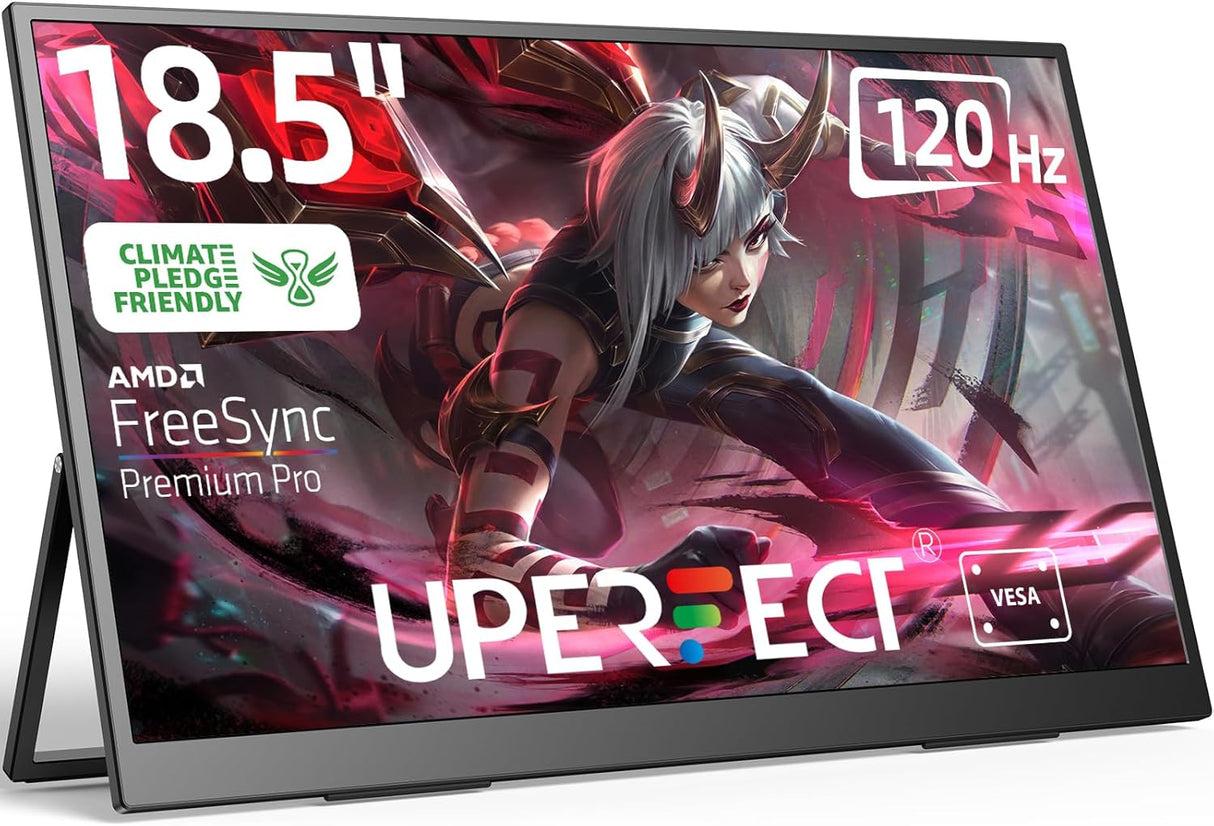 Monitor portátil UPERFECT 18.5 120Hz FHD con VESA y soporte