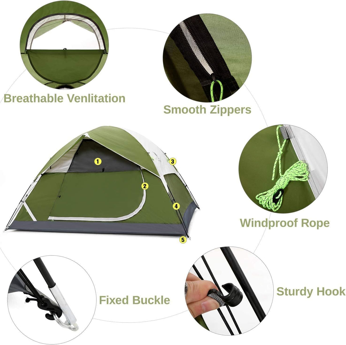 Tienda de campaña CAMEL CROWN para 2-5 personas, ligera y waterproof