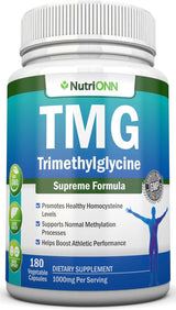 Suplemento TMG Trimethylglycine 1000mg - 180 Cápsulas
