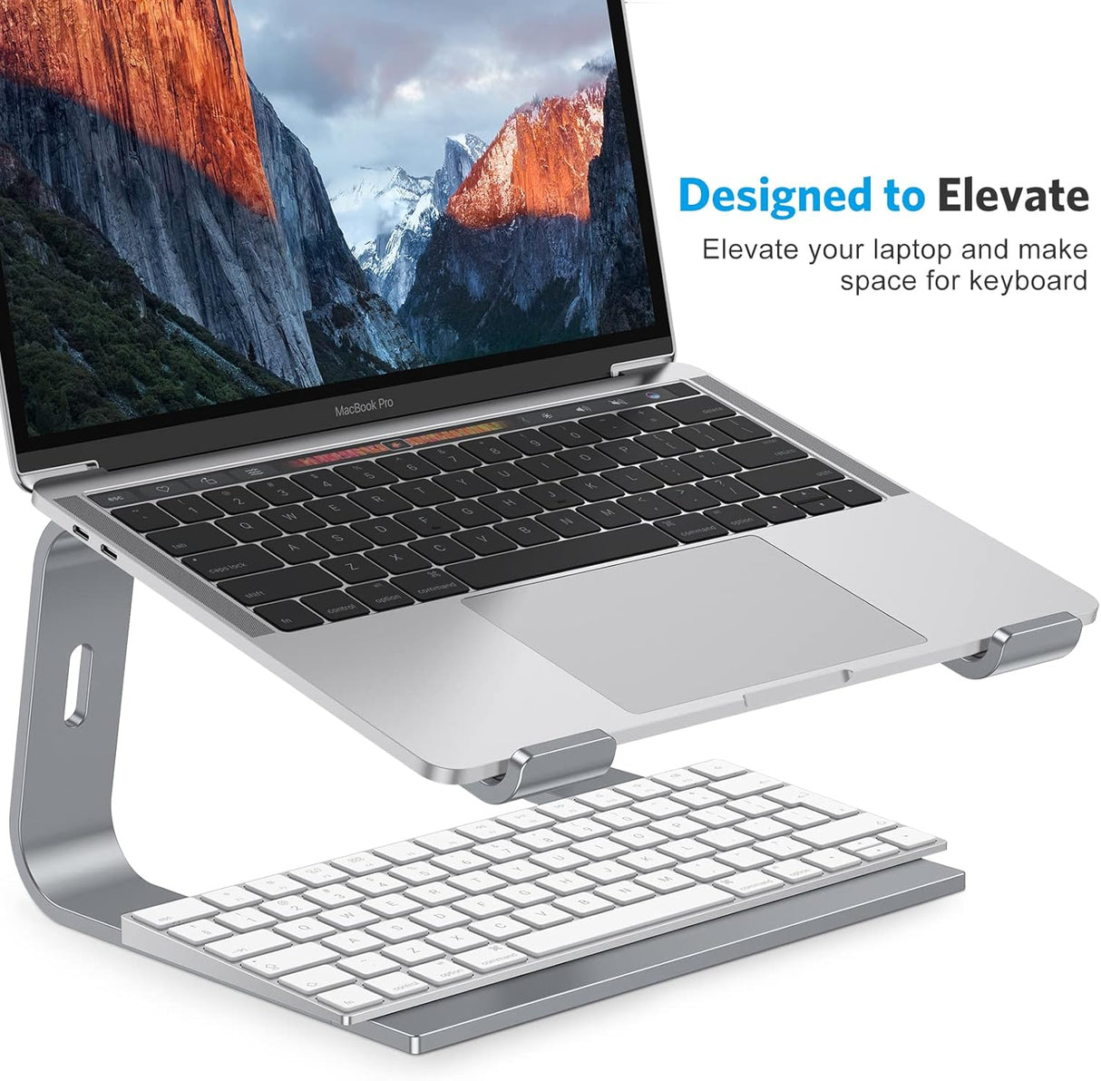 OMOTON Soporte para computadora portátil, elevador desmontable para laptop, soporte de aluminio para laptop, compatible con MacBook Air/Pro, Dell, HP y todas las computadoras portátiles (11-16 pulgadas), gris