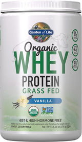 Proteína de suero de leche de vaca alimentada con pasto Garden of Life, 21g, probióticos