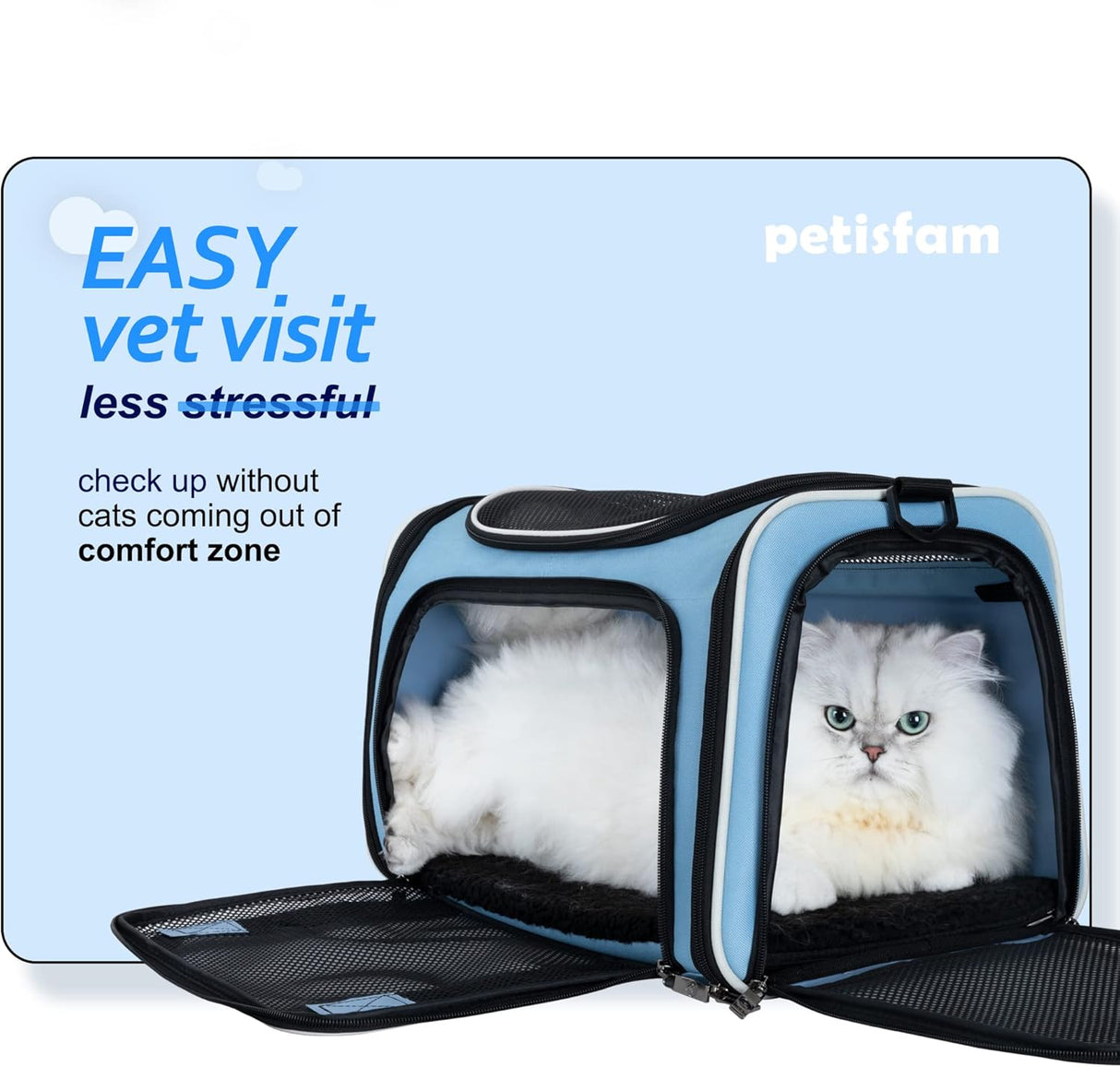 Transportín para gatos y cachorros - Petisfam, Aprobado TSA