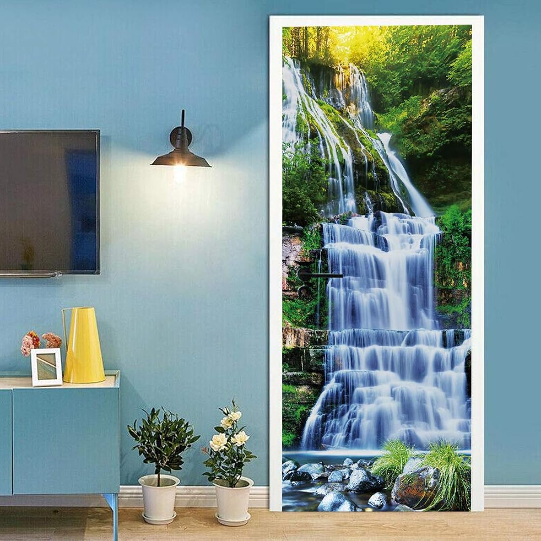 MUMOHO Mural de puerta 3D para puerta verde, oficina