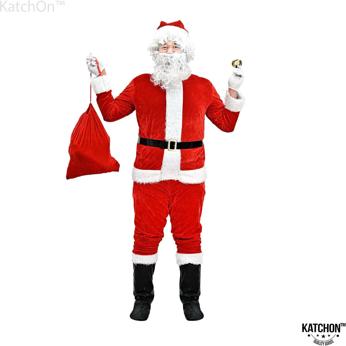 Traje de Papá Noel de terciopelo para adultos Talla L 10 pza