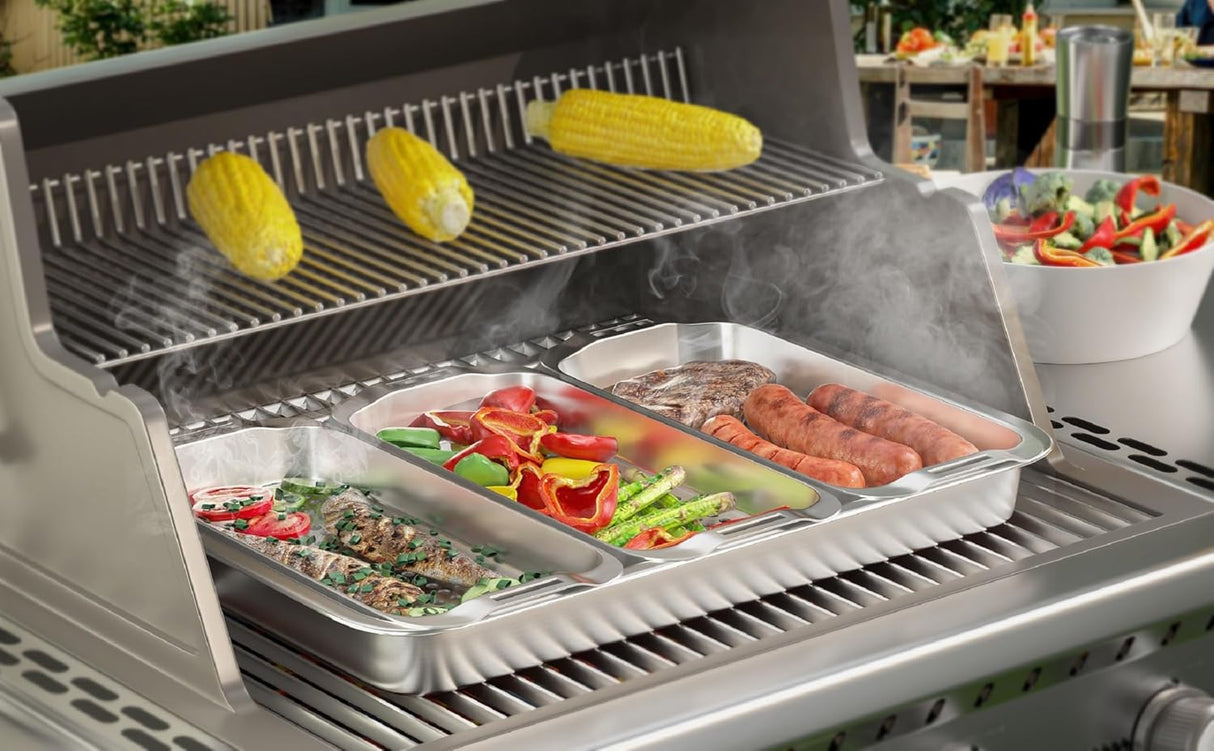 Set de cestas para asar, acero inoxidable, accesorios para BBQ