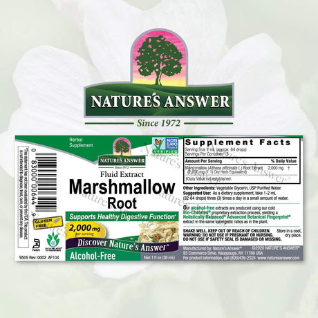 Suplemento Extracto de raíz de malvavisco sin alcohol 1 oz