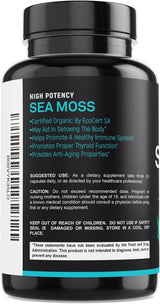 Cápsulas Orgánicas de Sea Moss 2250mg Irish Burdock 180