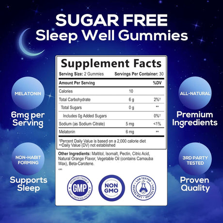 Gomitas para dormir sin azúcar naturales extra fuertes