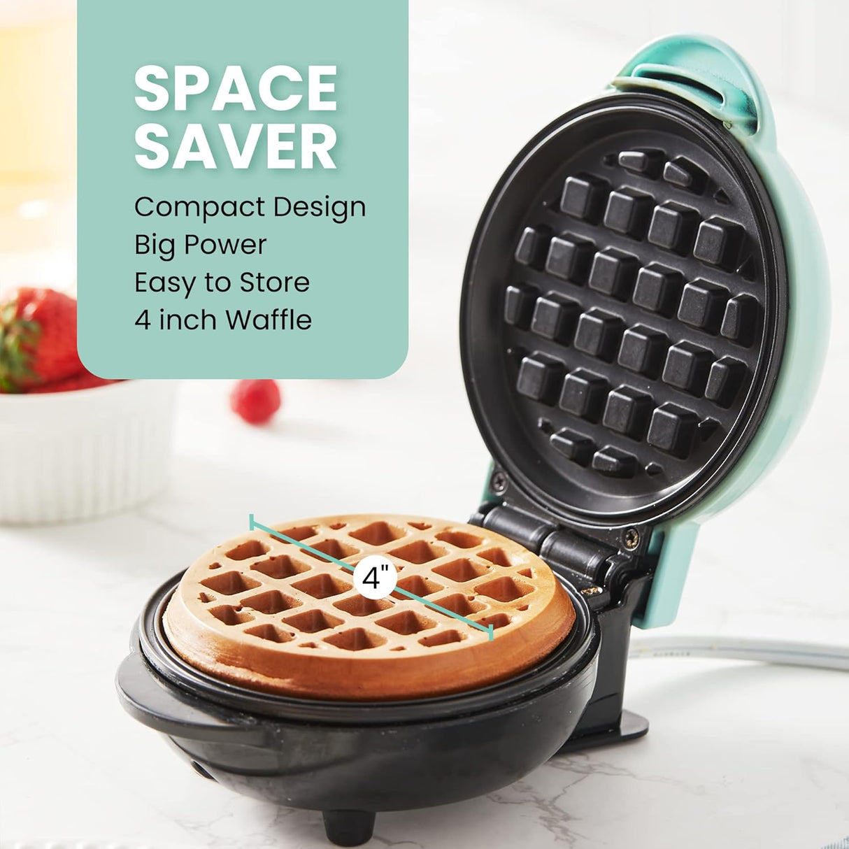 Mini Waffle Maker Elite Gourmet, 1 pulgada, fácil de limpiar, EWM013M