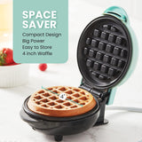 Mini Waffle Maker Elite Gourmet, 1 pulgada, fácil de limpiar, EWM013M