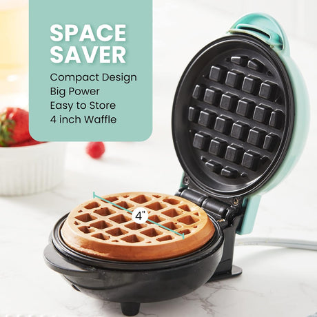 Mini Waffle Maker Elite Gourmet, 1 pulgada, fácil de limpiar, EWM013M
