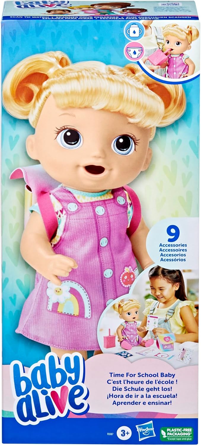 Baby Alive Hora de Clases Muñeca, 12 Pulg, Exclusiva Amazon