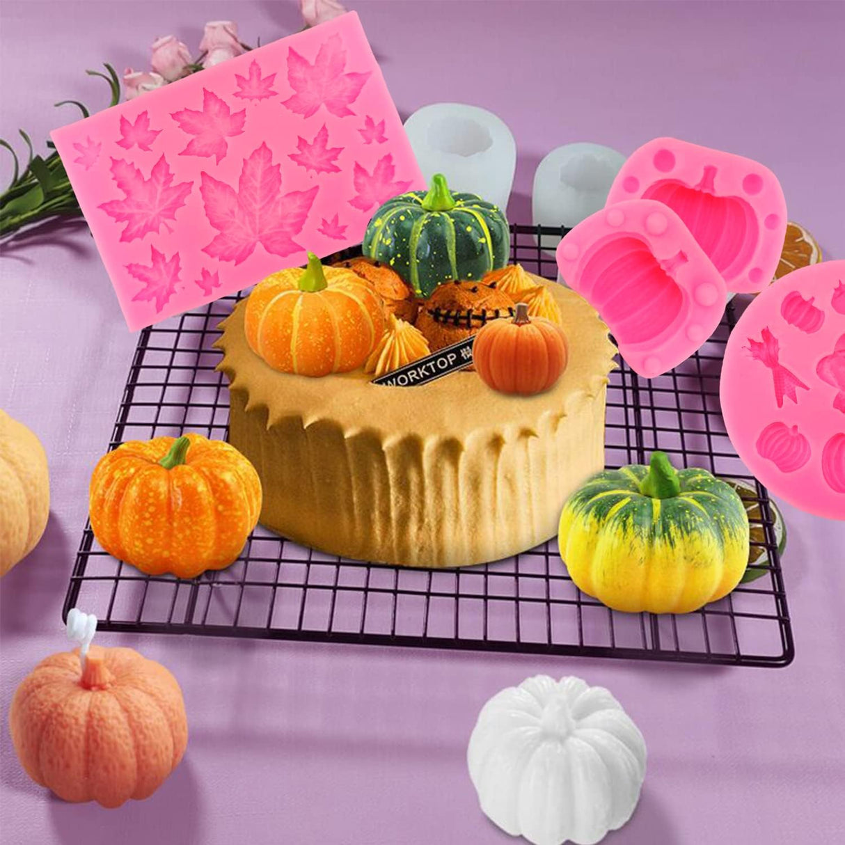 Molde de Silicona 3D Calabaza, 6 Pcs, Otoño, Halloween