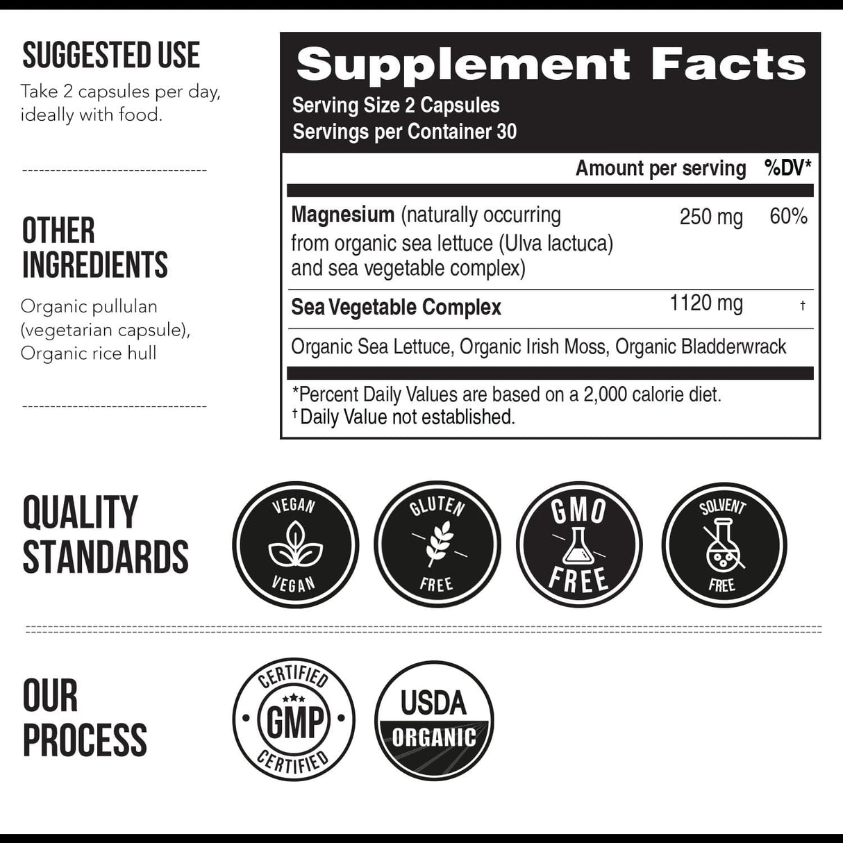 Magnesio Orgánico de Alimentos Integrales - 250 mg