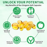 Aceite de orégano en cápsulas, 6000mg, con semilla negra, 120 uds