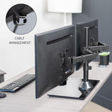 Soporte Doble para Monitores VIVO, Base de Vidrio, STAND-V002FG
