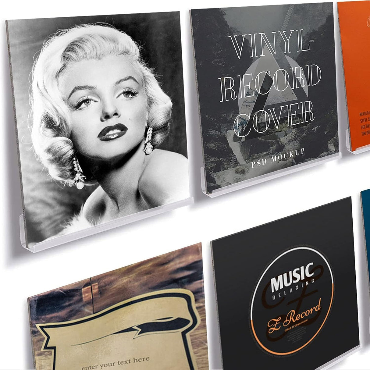 Paquete de 8 estantes de exhibición de discos de vinilo