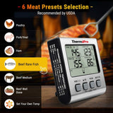 Termómetro de cocina ThermoPro TP17, doble sonda, temporizador.