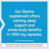 Glicina 1000 mg Life Extension, sueño saludable, 100 cápsulas