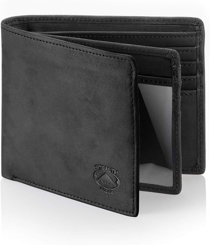 Billetera Bifold Cuero para Hombre con RFID y Ventana ID