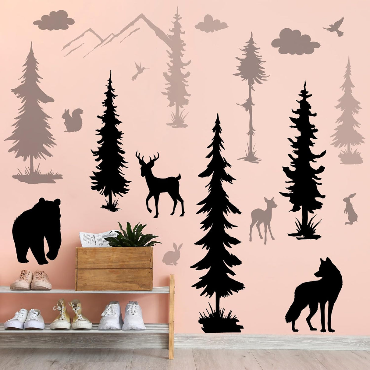 Decoración Pared Siluetas Animales Bosque - Stickers DIY