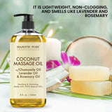 Aceite de masaje de coco con aroma calmante MAJESTIC PURE