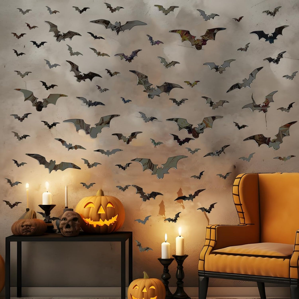 Stickers de Murciélago 3D Halloween, Decoración Removible