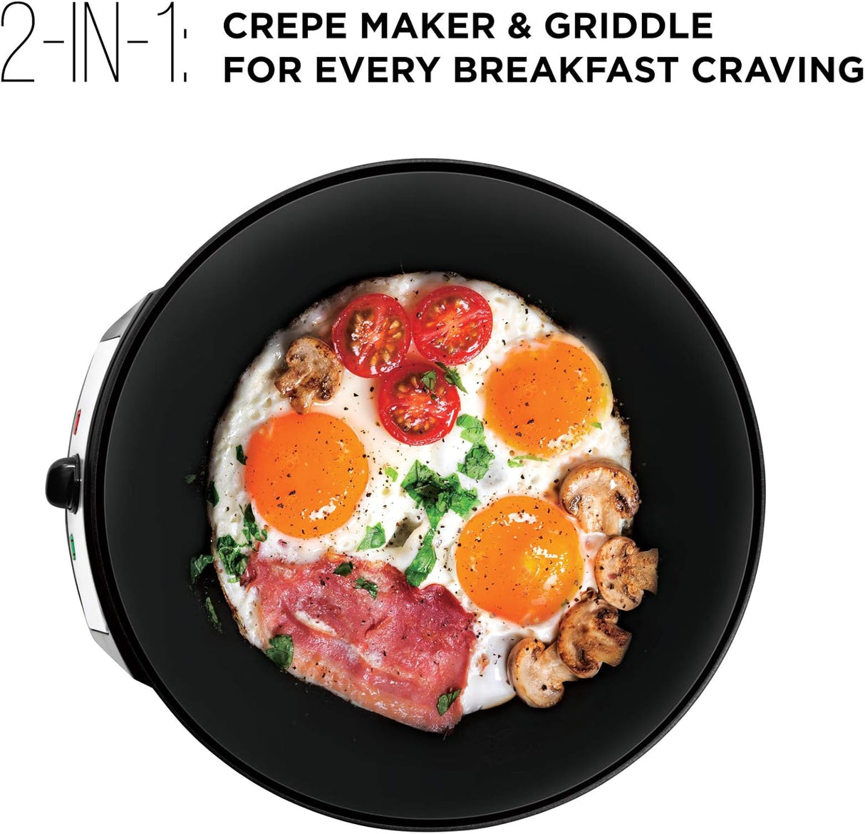 Chefman Crepera eléctrica control de la sartén  de acero