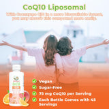 Vitamina líquida CoQ10 para salud cardíaca vegano sin OMG