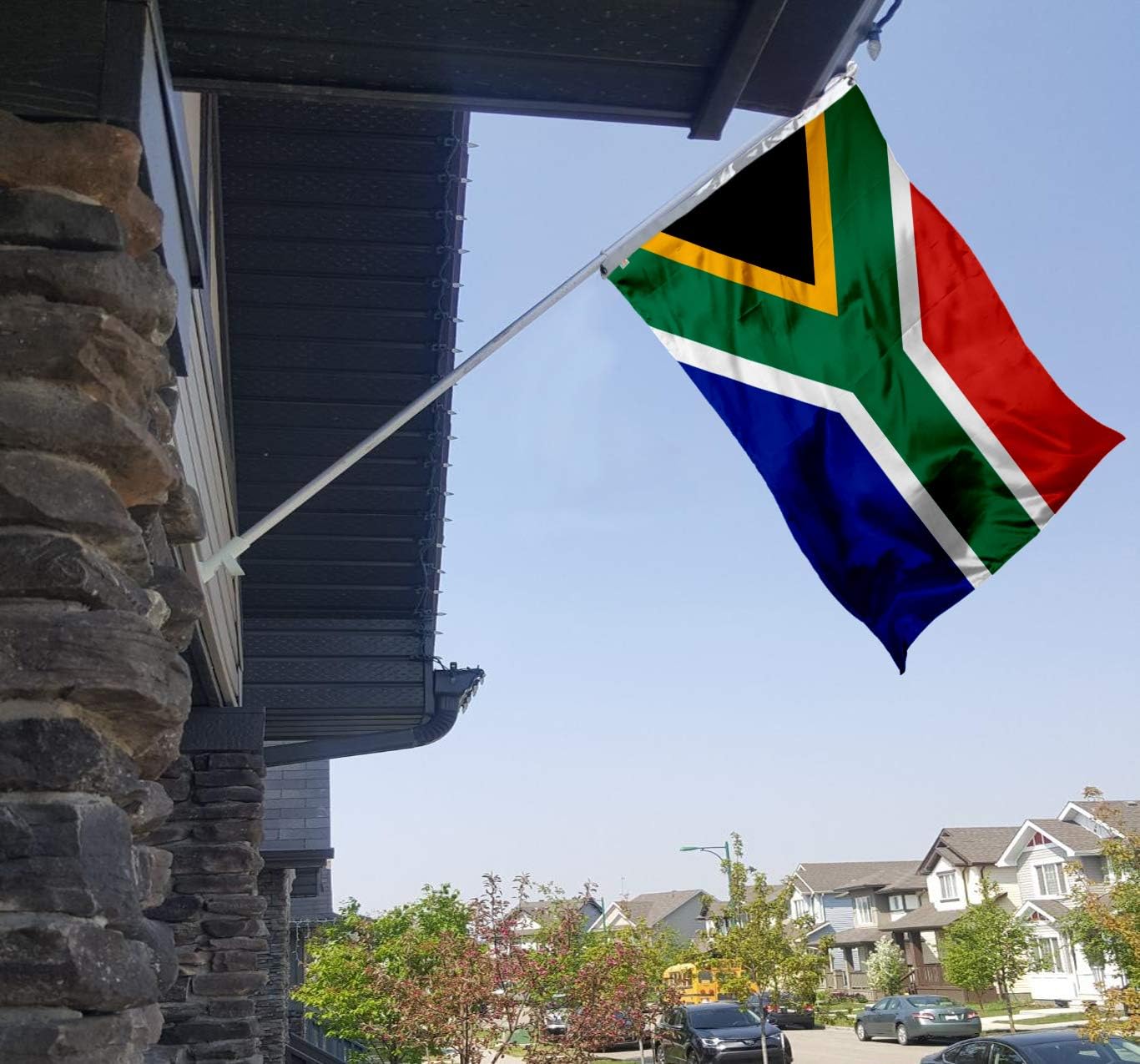 Bandera de país de la República de Sudáfrica de 3 x 5 pies, poliéster 100D moderado al aire libre, cabecera de lona y doble costura, ojales de latón para una fácil exhibición, banderas nacionales sudafricanas de 3 x 5 pies