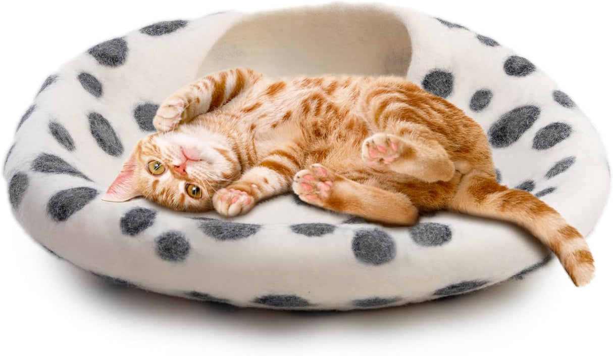 Cueva para gatos de lana merina Woolygon - Ecoamigable, plegable