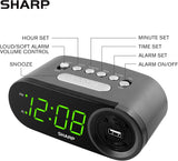 Reloj Despertador Digital Fácil de Leer con Carga USB 2 AMP