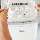 Máquina de Hielo Silonn, 9 Cubos en 6 Min, 26lbs en 24Hrs