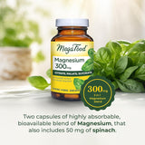 Suplemento MegaFood Magnesio 300 mg de glicinato de magnesio