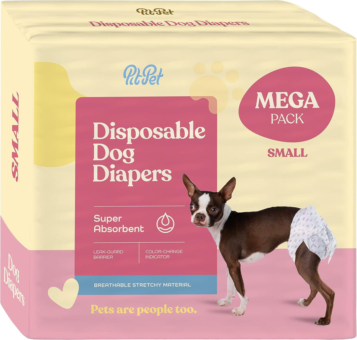 Pañales cómodos para perras, paquete de 30 pañales prueba de fugas para perros en celo
