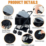 Carrito 3 en 1 para Perros, Marca Desconocida, Plegable, 55lbs