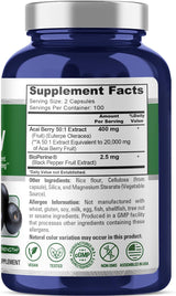 Cápsulas de Acai Berry 20000mg NusaPure | 200 Veggie Caps