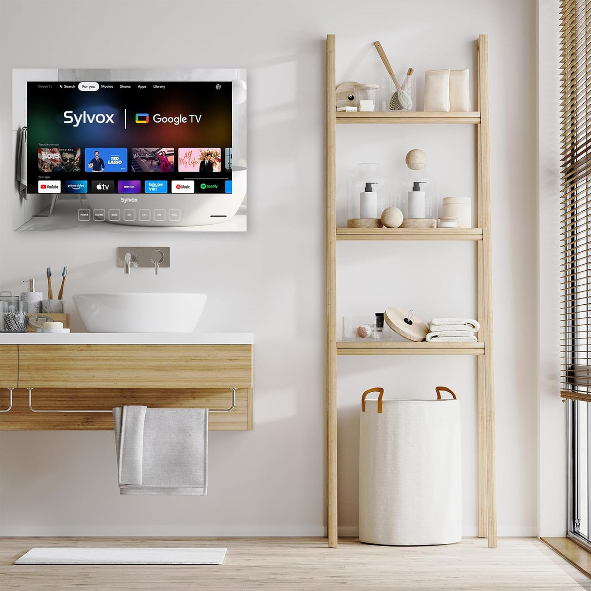 Televisor Espejo Smart 24 SYLVOX 1080P IP66 WiFi Bluetooth