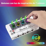 Amplificador de auriculares 4 canales con salidas para 8 auriculares