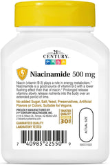 Suplemento Niacinamida 500 mg de liberación prolongada 110u