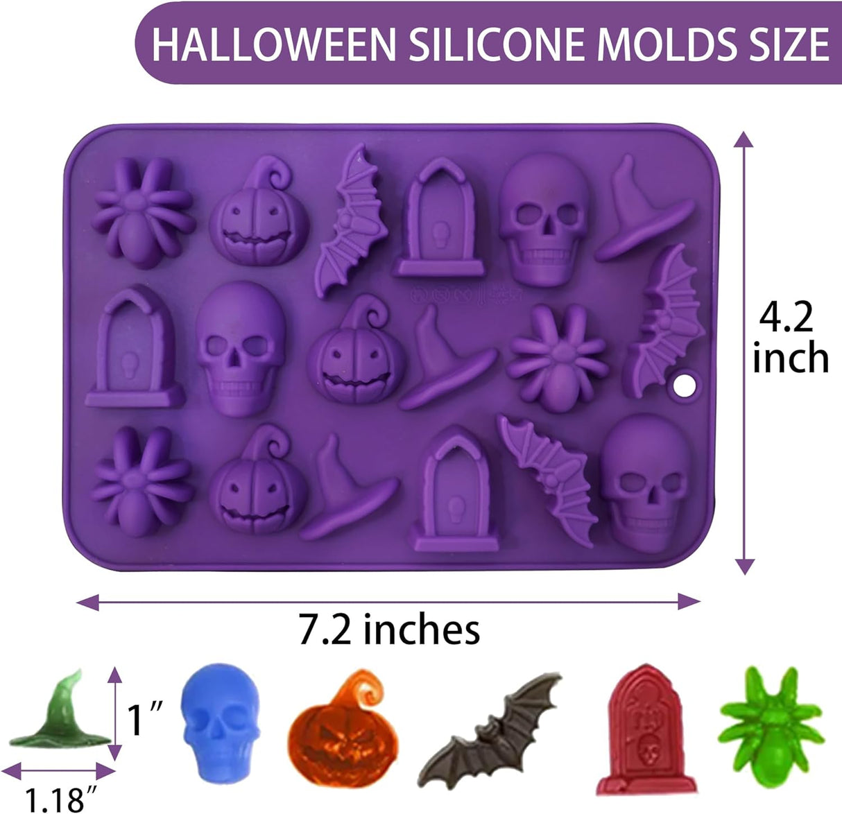 Moldes de Silicona para Chocolate, 2 Piezas, Halloween 3D