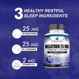 Melatonina 25mg Vegan, 120 Tabletas, L-Theanina, B-6, USA