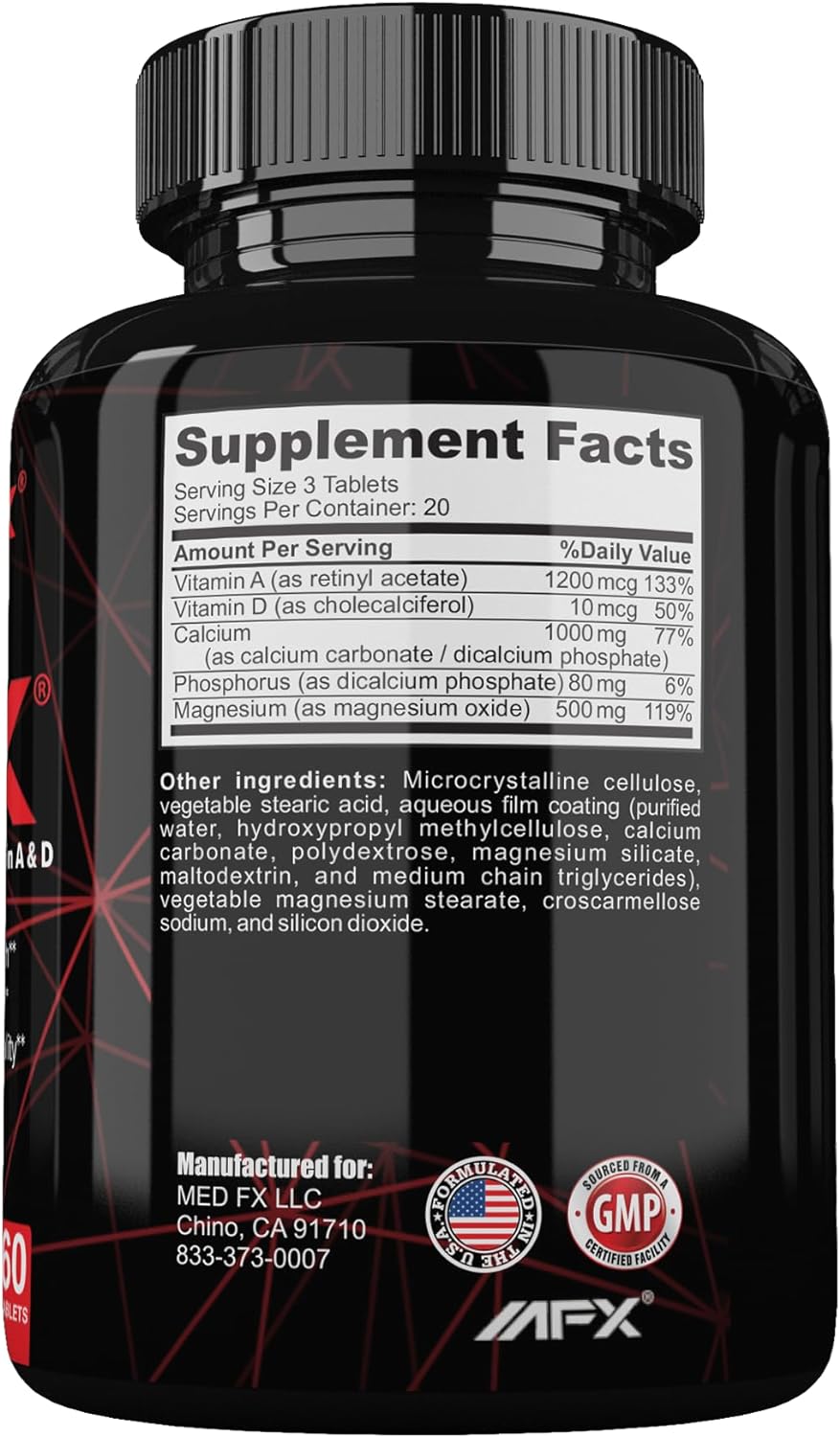 Suplemento Complejo de calcio y magnesio con vitamina A y D