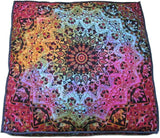 ICC Large Square Floor Pillow Cover Hippie Ottoman Pouf Cover Daybed Cotton Mandala Cushion Cover with Heavy Duty Zipper Seating Ottoman Poufs Dog-Pets Bed (Multi Star, 35&#34; Square)